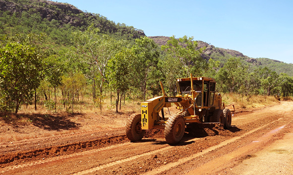 A Intract road reconstruction underway for Gunlom Falls